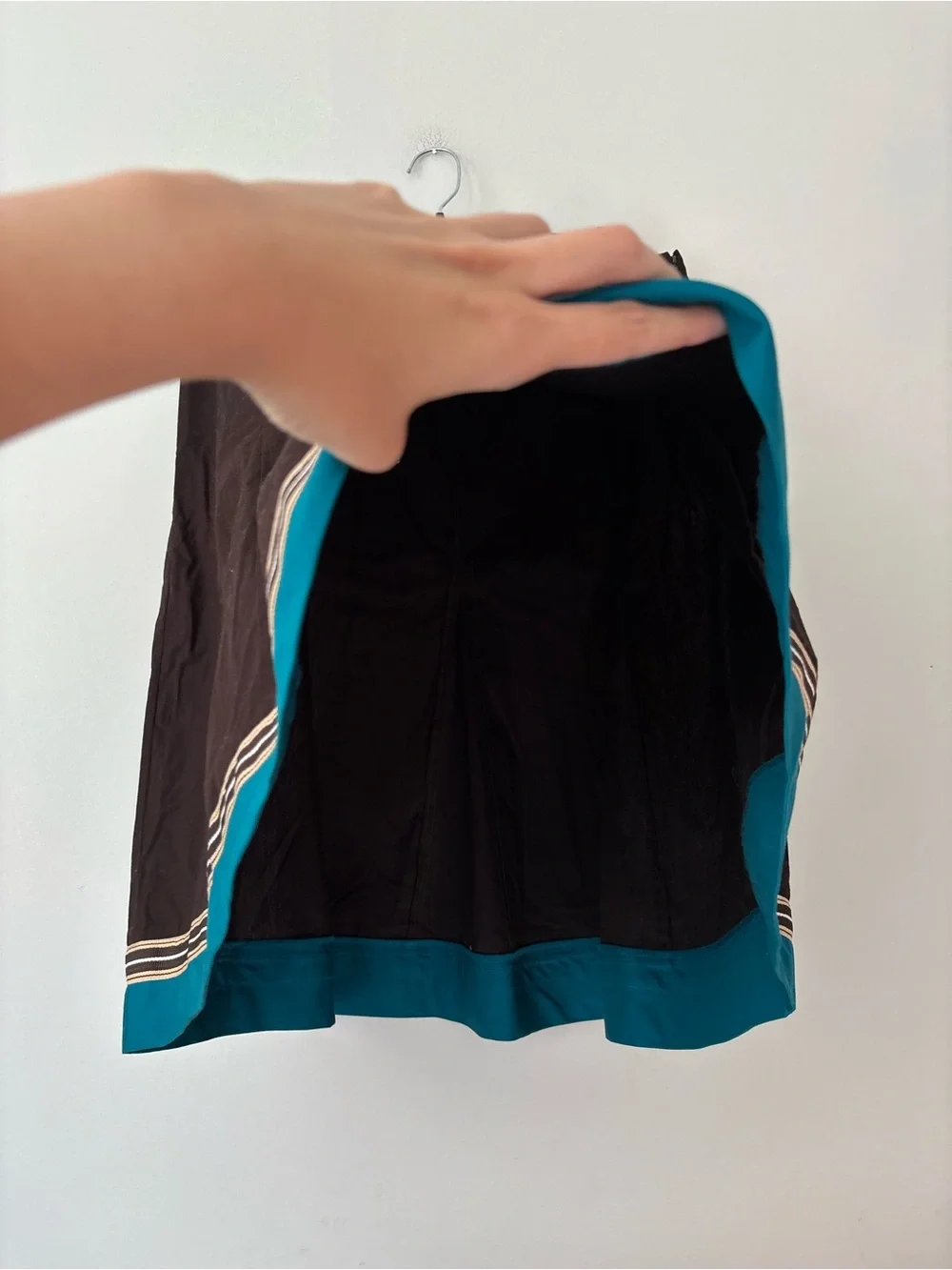 Y2K Boho Chocolate Brown Earth Fairy Cotton Cottage Midi Flare Skirt - Large